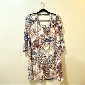 Cato Cold Shoulder Print Dress